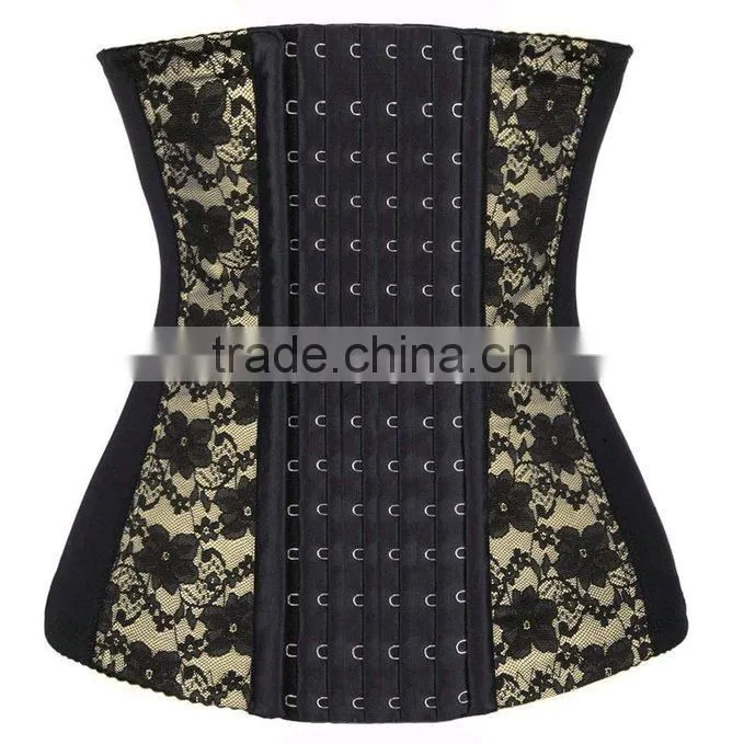 Women's Elastic Lace Embroidery waist cincher Postpartum Slim Invisible Waist Trainer with Paypal Terms