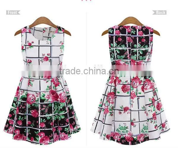 Hot fashion OEM elegant floral women dresses/ short evening party dress/casual dress