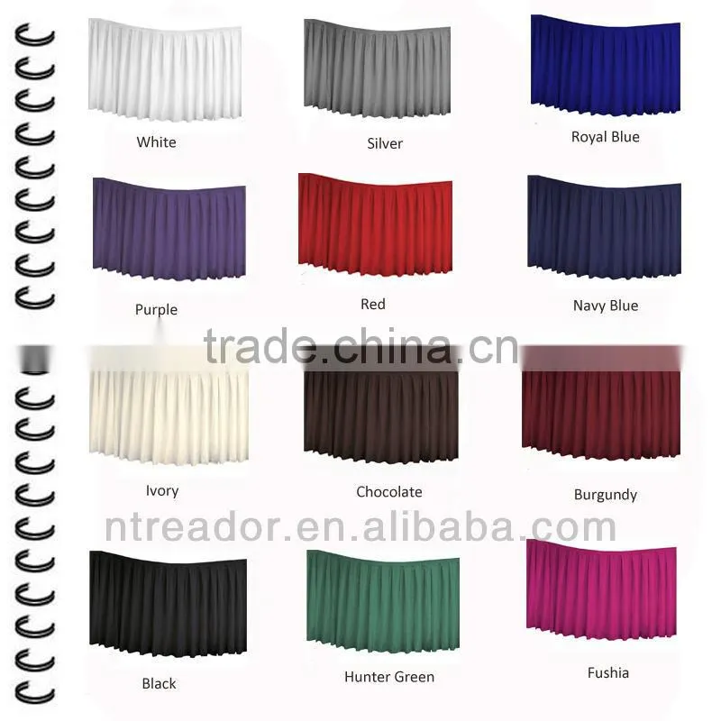 17' Burgundy polyester table skirts