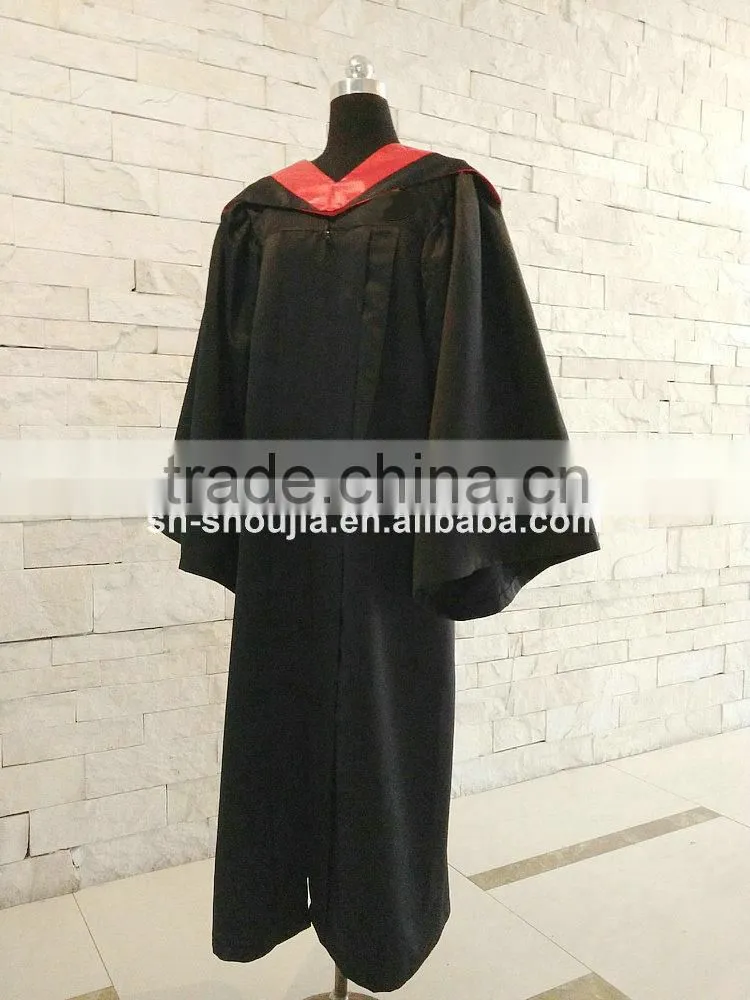 Wholesale Good quality Deluxe university Graduation gowns and caps with hoods