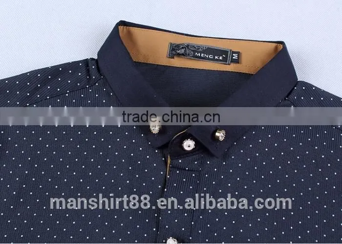 Decent fashion long sleeve contrast color custom slim fit shirt