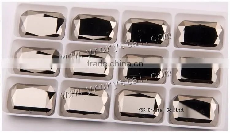4627 Octagon Crystal 10*14mm Jet Hematite Loose Natural Diamond