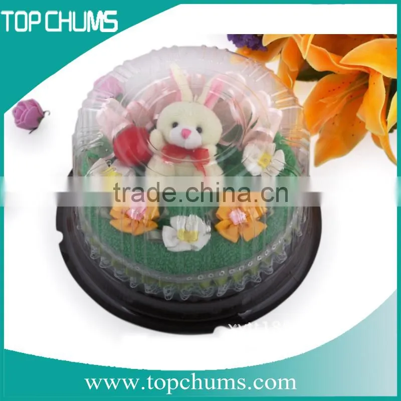 Wholesale cheap promotion gift birthday towel cake