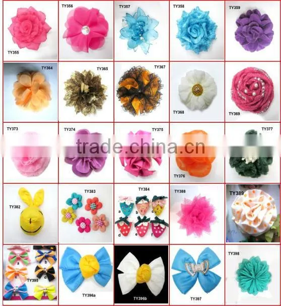 Red heart shape flower brooch with chiffon lesbian