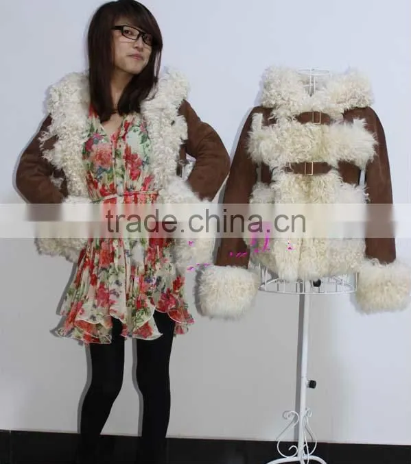 New Collection/Double Face Fur Garment/Sheep Fur Coat With Fur Button/Wholesale And Retail