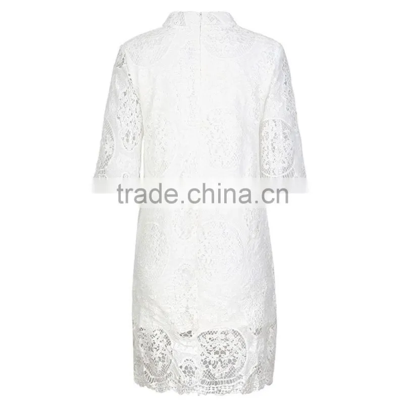 Fashion Women Elegant Crochet Ghana Lace Dress Styles Ladies Latest Sexy Evening Party Mini Dresses