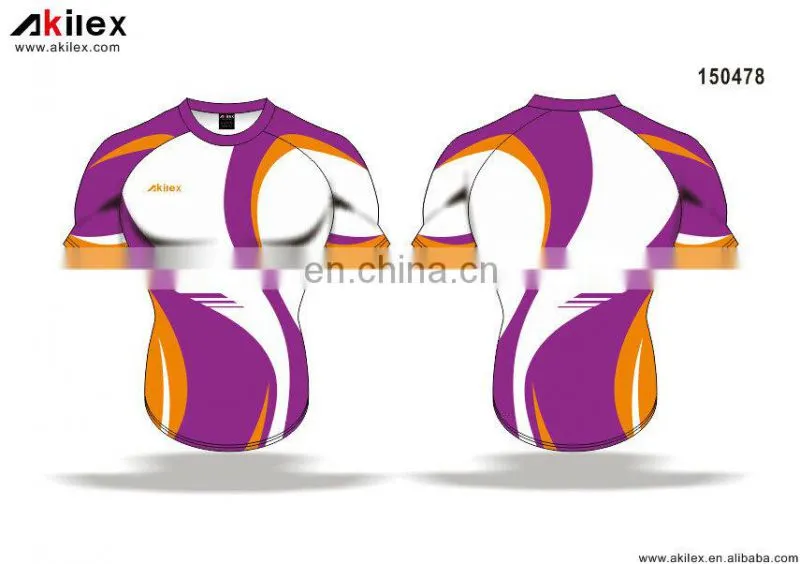 2016 trendy custom rugby jersey with sublimation