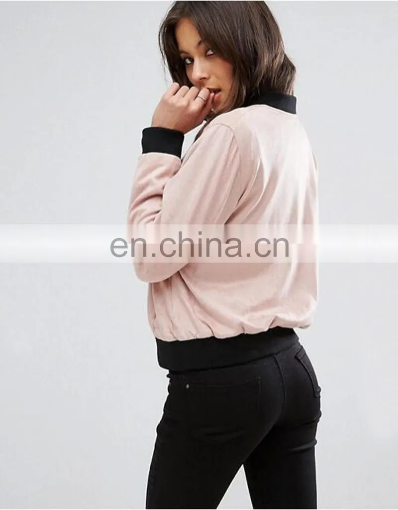 OEM Hot sale custom bomber jackets women suede life jacket