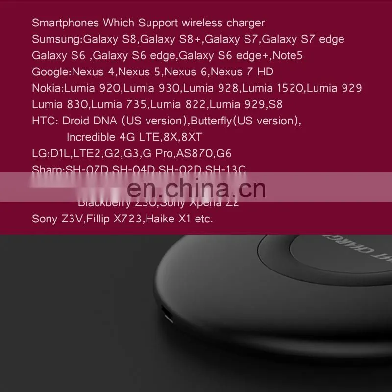 Qi Wireless Charging Pad for iPhone X Wireless Charger, for Note 8 Wireless Charger OEM LOGO