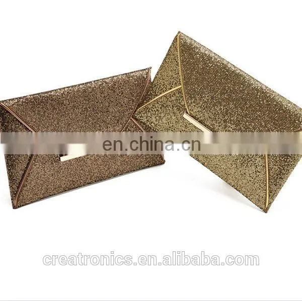 CR passed european test colorful convenient envelope shaped ladies clutch bag shining pattern leather handbag factory