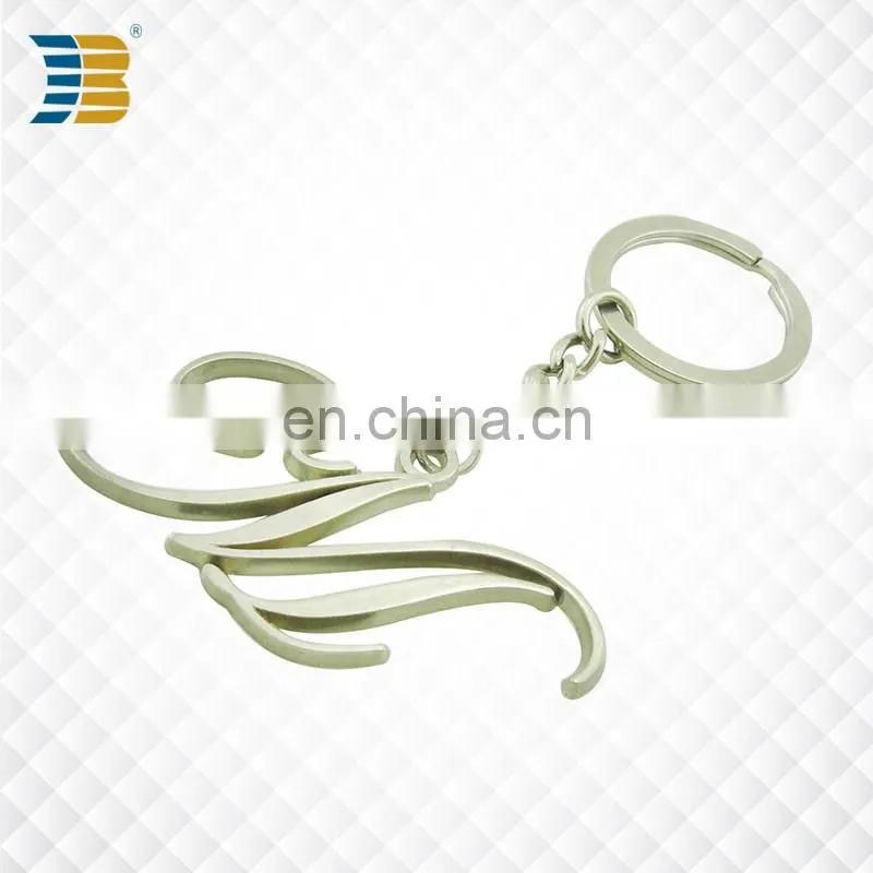 3D letter shape custom made metal keychain
