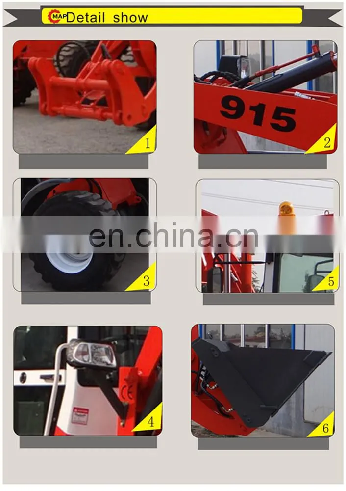 1.5ton mini front end wheel loader with wood splitter