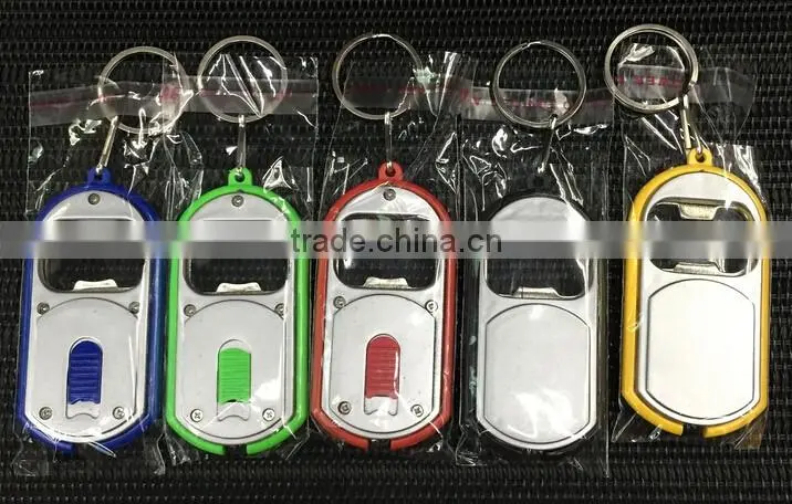 Promotion gift Mini LED light with keychain and bottle opener
