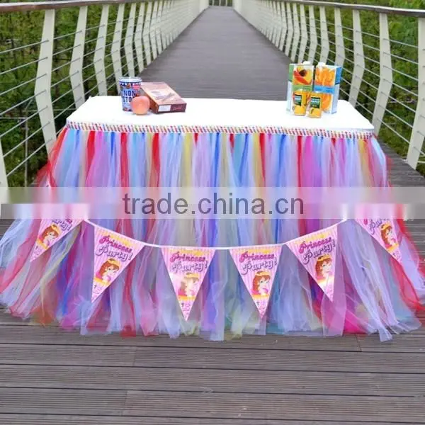 Hot Sale New Customized Tutu Tableware Tulle Table Skirt Party Wedding Decorations Gift SD103