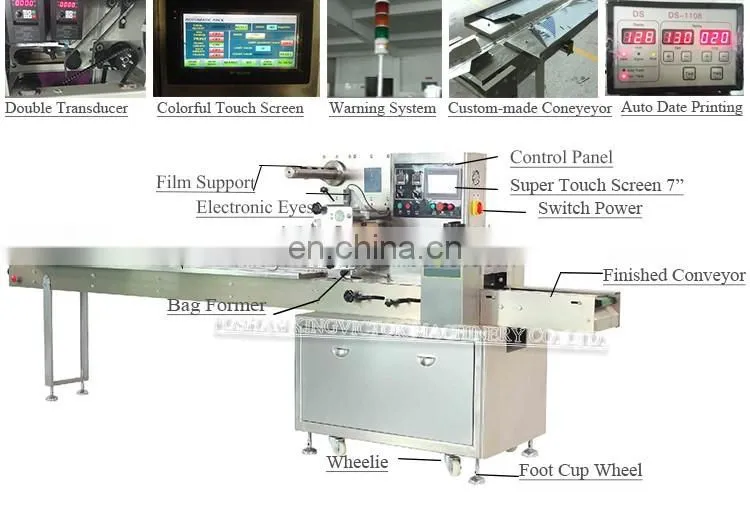 Pillow Baking Arabic Bread Packing Machine Price 0.04-0.08mm Max.320mm 250mm(w) Max.70mm Max.330mm(l) 40-2300bags/min