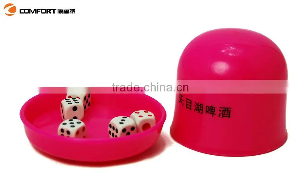 red/black/yellow round casino dice