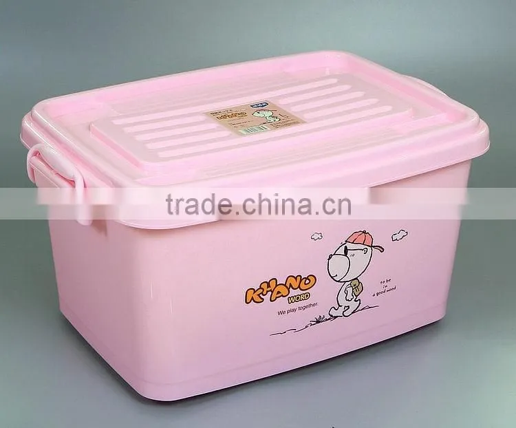 Multi Function Pink Home Large Plastic Storage Container Storage Box with wheels
