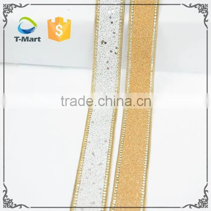3cm Width Hot Fix Rhinestone Chain Small Beads Trimming