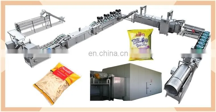Shanghai Factory High profitable potato steam peeling hydro cutting cutter freezing machine frozen french fries production line