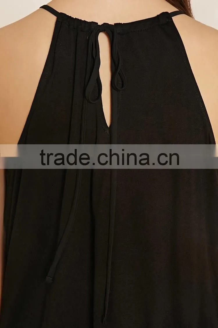 Black sexy saree blouse designs sleeveless lady blouse & tops