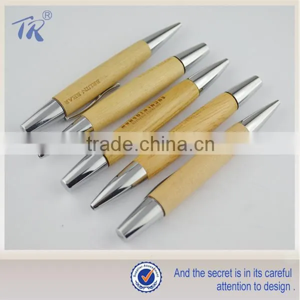 Alibaba Wood Pen Personalized Promotion Pen Holder Chain Fat Ball Pen