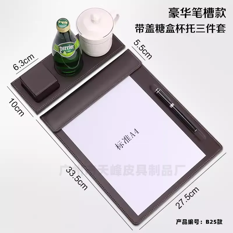 Business clipboard with printed logo, conference desk pad, office desk mat, hotel PU leather writing