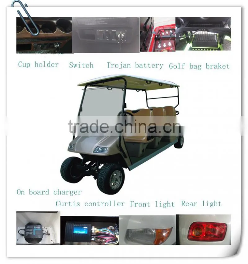 4 wheel drive electric golf cart, 6 seats, CE approved