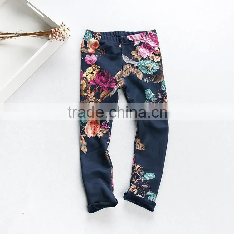 2015 Children Autumn & Winter Printing Kids Leggings Girl Add Wool Legging Baby Girl Keep Warm Pants With Six Colors