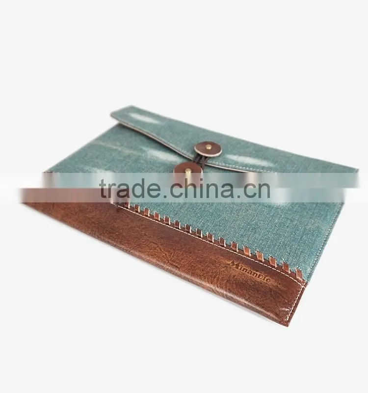Latest Style High Quality denim genuine leather case for ipad