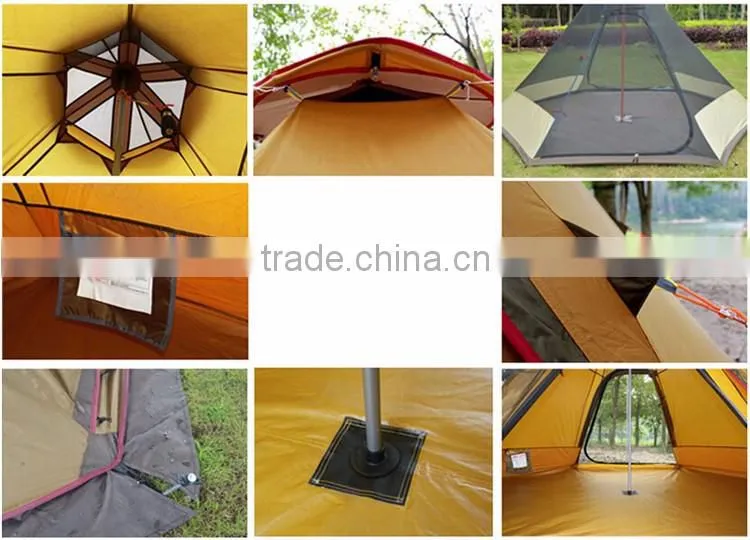 Camper Trailers Indian Double Pole Camping Layer 3 4 Person Rainproof Double Bell Tent