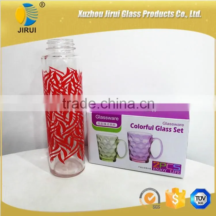 600ML water custom glass sports bottles