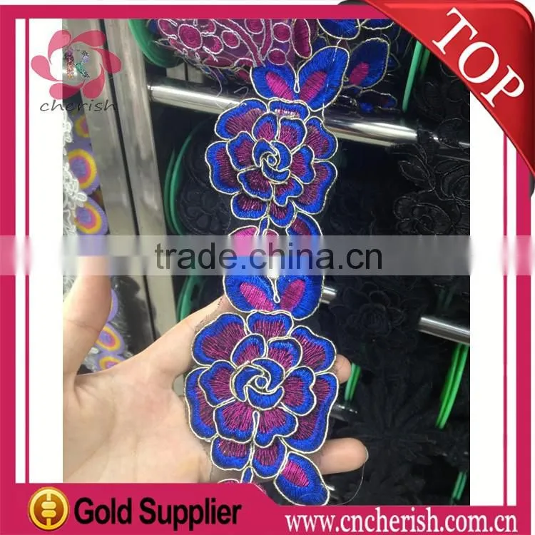 Great africa lace purple and peach,popular lace for curtain,dress,shoe decorations
