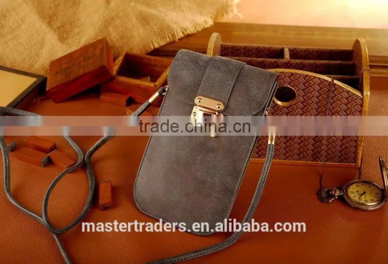Universal Frosted PU Leather Bag Phone Bags With Metal Buckle For Mobile Phone For Samsung Galaxy S6 Edge MT-3874