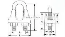 Stainless steel 316 Powder coated us type drop Japanese metal Wire Rope Clip in Rigging