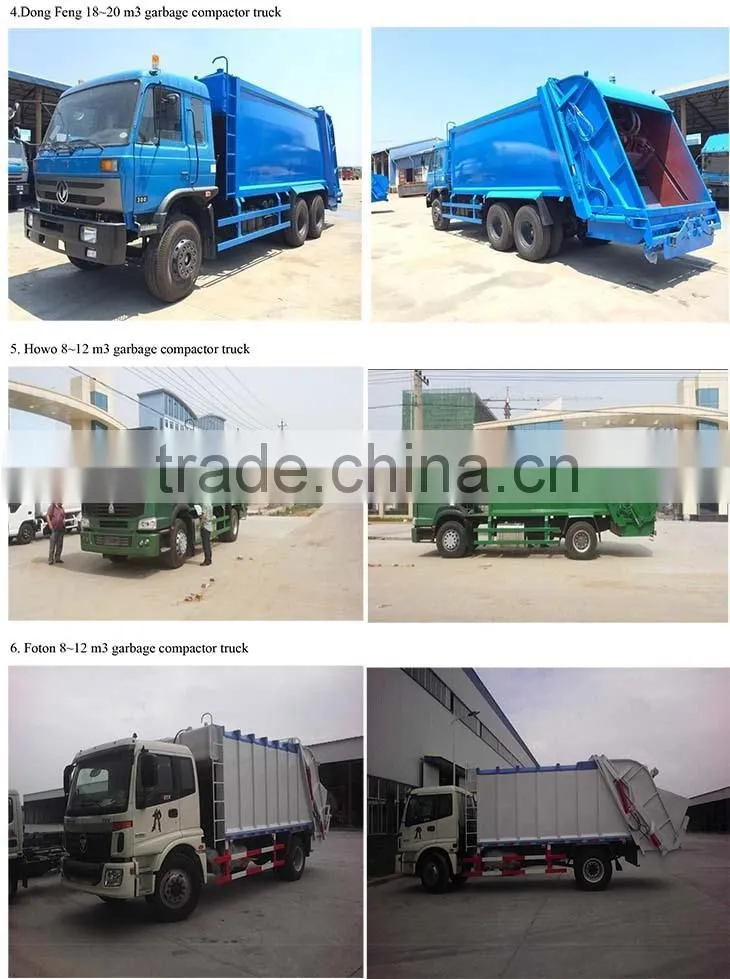 hot sale dongfeng garbage truck, garbage refuse compactor truck