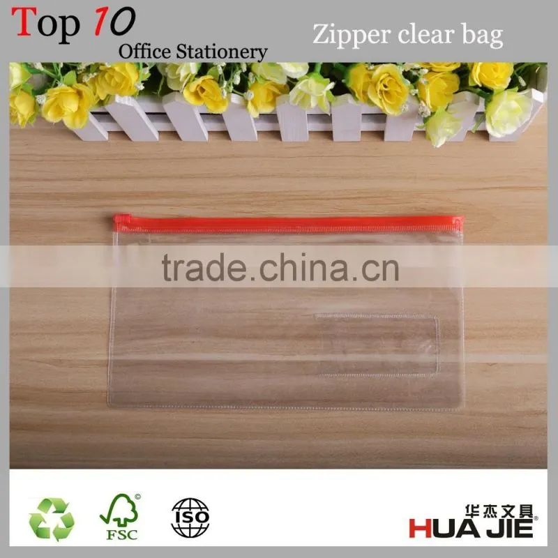 Office supply custom size transparent colored zip lock plastic bags with zipper