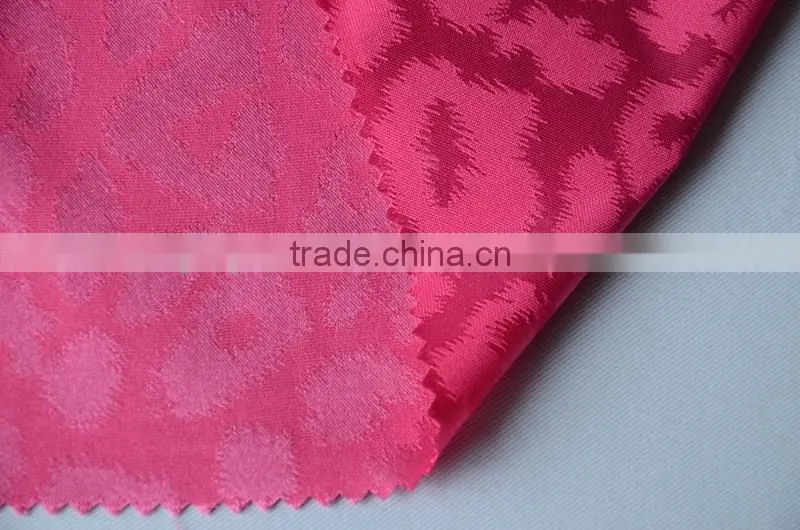 waterproof polyester spandex woven jacquard leopard stretch fabric for shorts