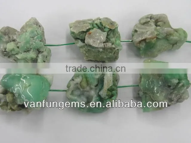 Natural Gemstone Beads Chrysoprase Rough Nuggets
