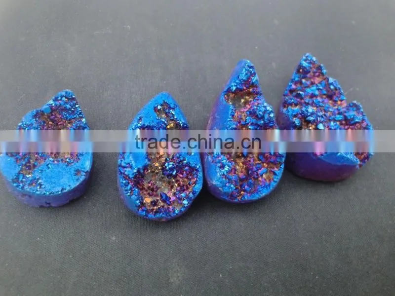In stock!!! Blue color agate necklace drusy pendant Pear shape druzy pendant