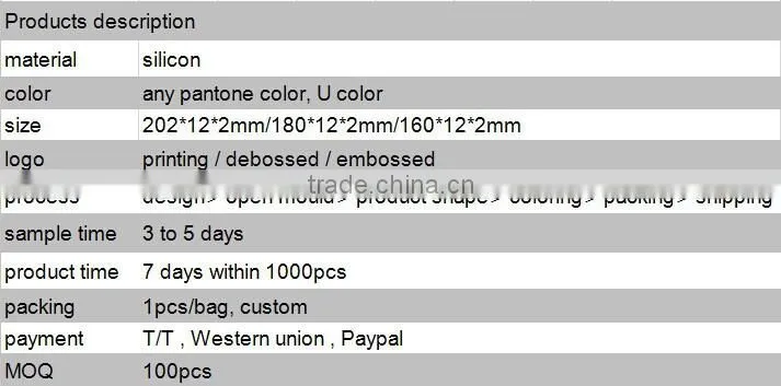 fluorescent silicon wristband