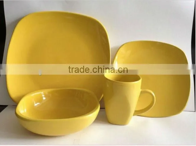 16pcs color glazed stoneware dinnerware set