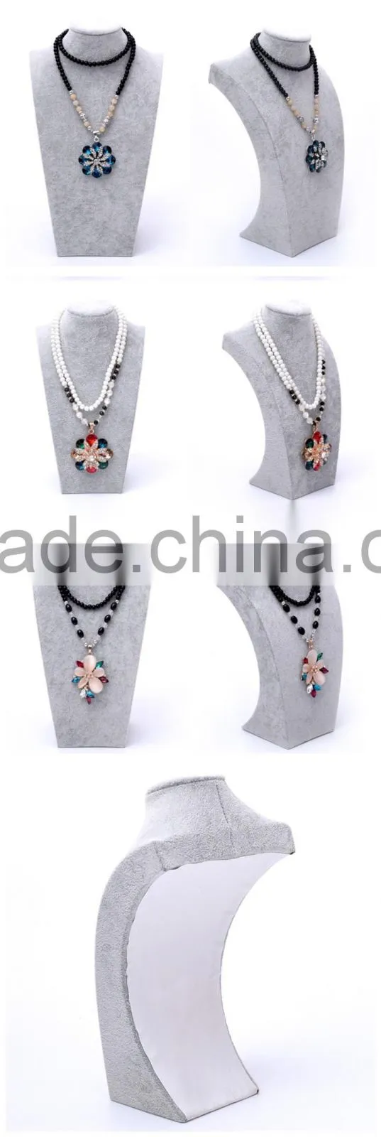 Custom High End Velvet Jewelry Display Bust For Necklace