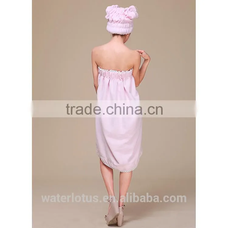 2014 yiwu manufacturer made in china hot sale microfiber bathrobe for women