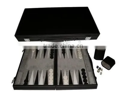 Leather Travel Suitcase of Backgammon Set