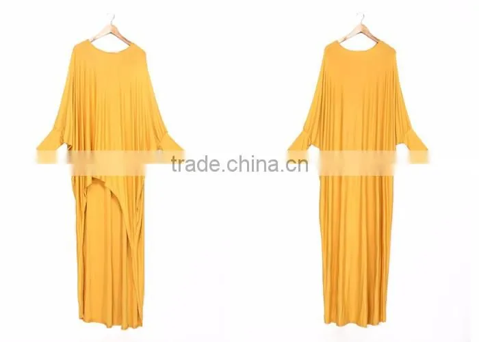 2016 Summer Women Batwing Sleeve Yellow Color Top For Woman