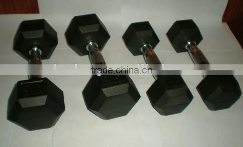 high quality fixed rubber dumbbell