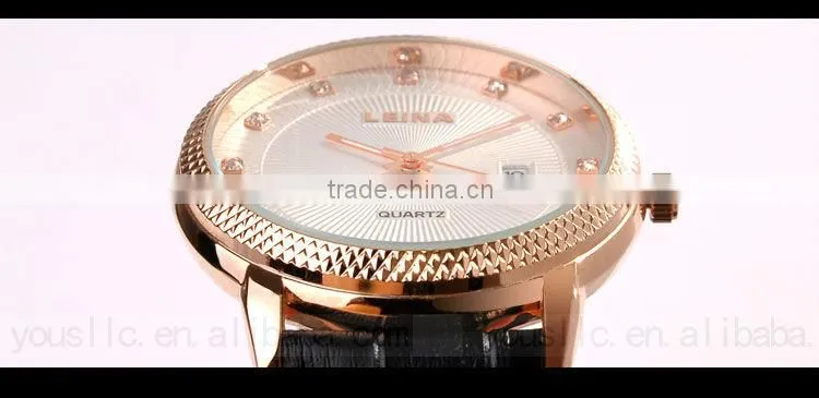 Stainless steel Automatic Leather Strap Men Wrist Watch