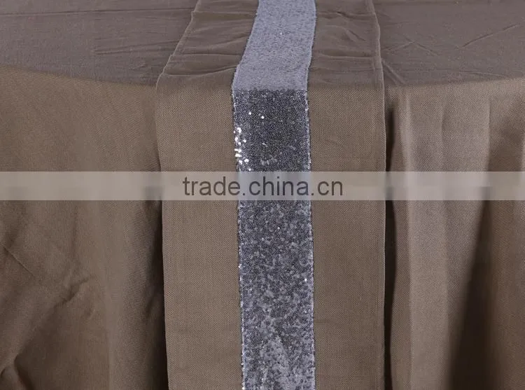 Fancy wedding burlap and sequin table runner size