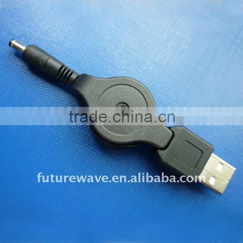 Popular and portable USB A/M TO DC 3.5 F retractable data cable