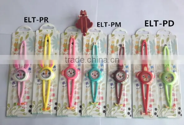 silicone bright color lying prone cat kid's summer wristwatches with CE